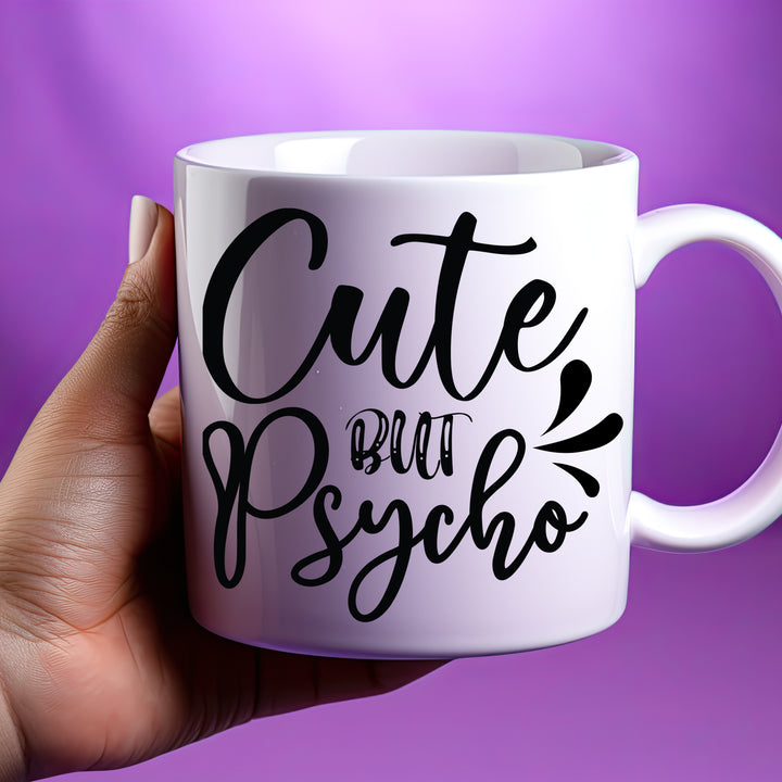 Cute But Psycho Mug 11oz and 15oz Crazy mug, girlfriend, boyfriend, couple, Couple, Best Friend, Cute, Mug,