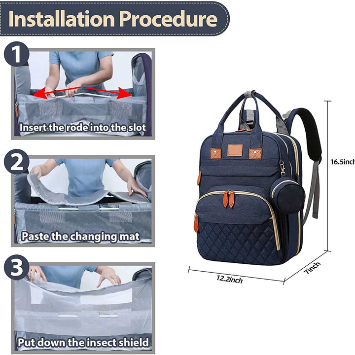Diaper Bag Backpack Changing Station
